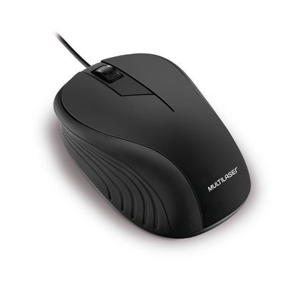 Mouse Emborrachado Preto Com Fio Usb MO222