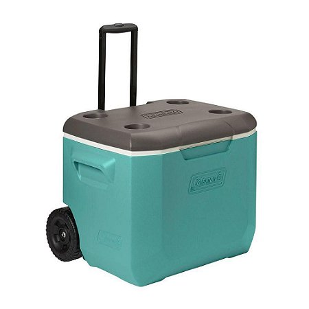 Caixa Térmica Coleman 60 QT 57L Verde Água com Rodas