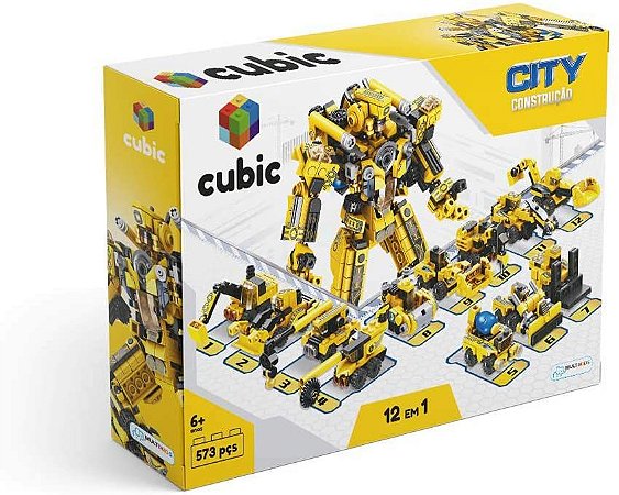 Bloco de Montar Multikids Cubic City Modelo Construção 12 em 1 BR1093