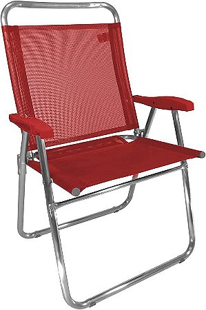 Cadeira Zaka King  Fixa Alumínio Vermelha 140Kg