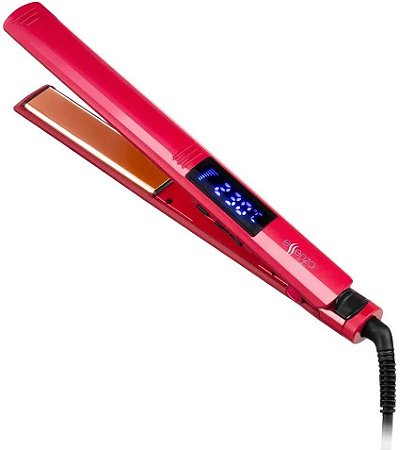 Prancha Modeladora Essenza C/ Display Digital com Seletor de Temperatura EB049 Vermelha