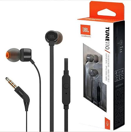 Fone de Ouvido JBL Tune 110 Preto