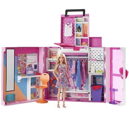 Barbie Playset Novo Armário Dos Sonhos Com Boneca Hgx57