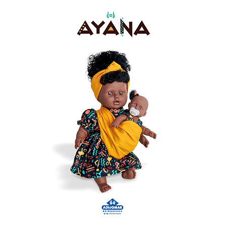 Boneca Adijomar Ayana Negra Grande 460