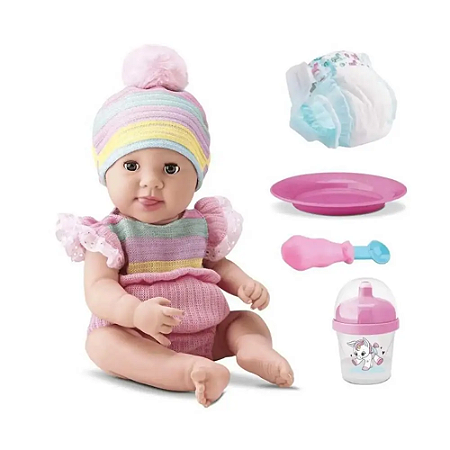 Boneca Diver New Born Brinca de Papinha Divertoys - 8245