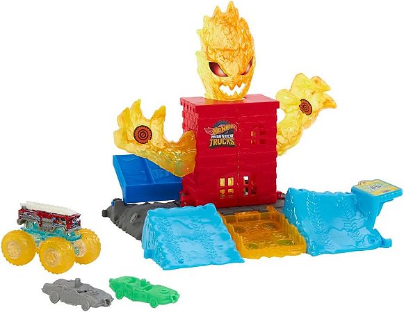 Pista Hot Wheels Monster Trucks Arena Apaga Incêndio - HTP39