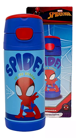 Garrafa Térmica Zona Criativa Spider Man 350ml Azul - 10073104