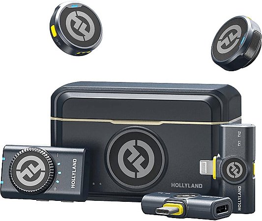 Microfone Hollyland Lark M2 Duo Combo Duplo Para 2 Pessoas - Preto