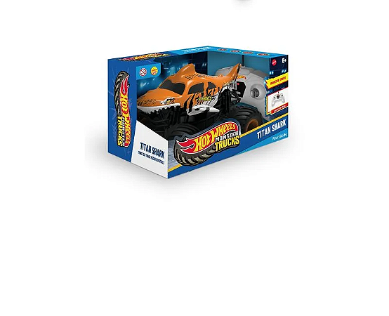 Carro Multikids Hot Wheels Controle Remoto Monster Truck Titan Shark - BR2532