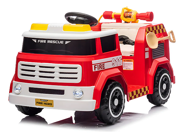 Caminhão Elétrico Zippy Bombeiro Vermelho 12V CR - CE24421