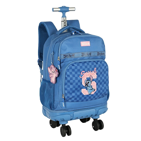 Mochila com Rodas Infantil Luxcel Stitch Azul - MC50052