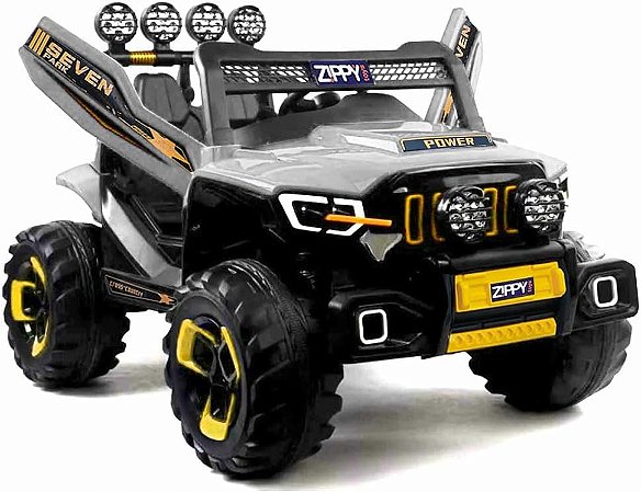 Carro Elétrico Jipe Zippy Off Road Super Cross 4x4 12v C/R Cinza - CE23433