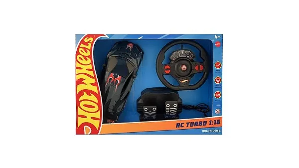 Carrinho de Controle Remoto Multikids Hot Wheels RC Turbo Preto - BR2445