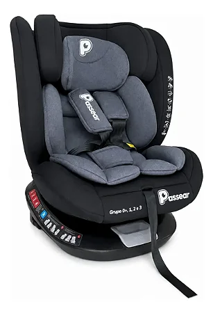 Cadeira Passear Nora 360° Isofix 0-36KG Cinza