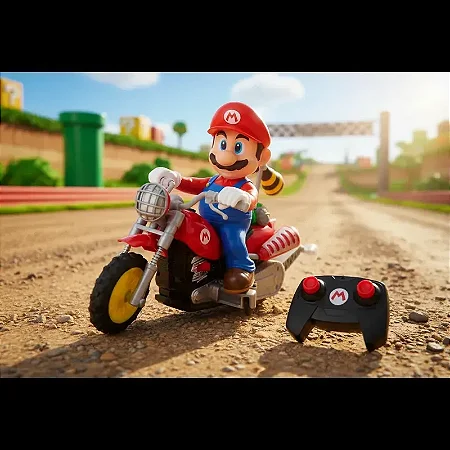 Moto de Controle Remoto Mario Kart Hot Wheels Mattel - JML15
