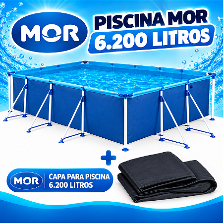 Piscina Mor Com Armação Em Aço PREMIUM REFORÇADA 6200 Litros + CAPA