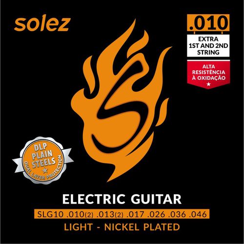 Encordoamento Solez Guitarra SLG10 DLP 010 Nickel Plated