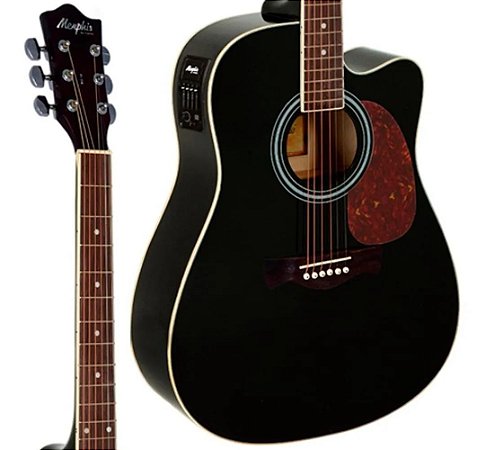 Violao Memphis MD-18 BK Folk Elétrico Preto