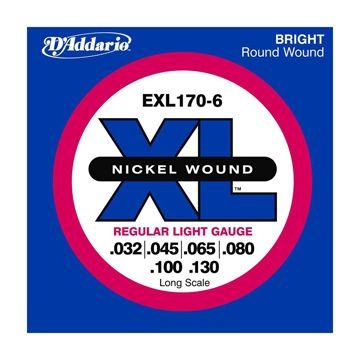 Encordoamento Daddario Baixo Nickel EXL 170-6 6 Cordas 032