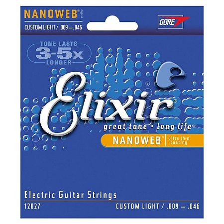 Encordoamento Elixir Guitarra Nanoweb 009-046 Custom Light