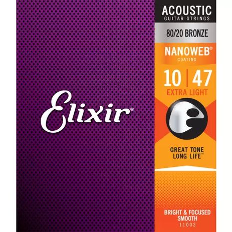 Encordoamento Elixir Violao Aço Nanoweb 010-047 Extra Light