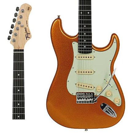 Guitarra Tagima Woodstock TG-500 MGY Dourada Metalica