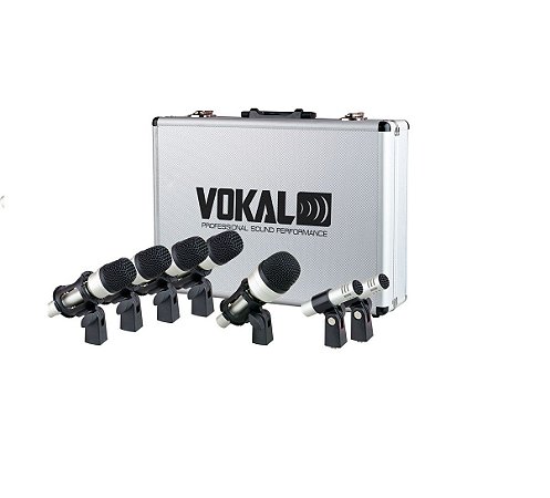 Kit de Microfone Vokal VDM7 p/ Bateria (7 Peças)