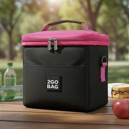 Bolsa Térmica 2go Bag Mini Black/Pink com Capacidade para 4,3 Litros