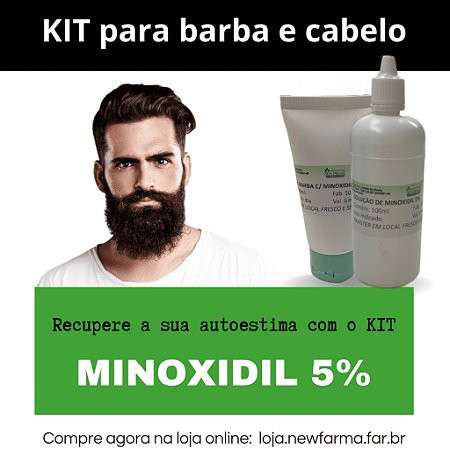 KIT Soluções de Minoxidil 5% para Barba 60ml e Cabelo 100ml