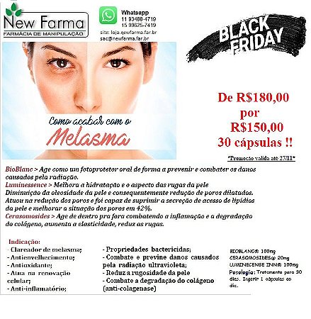 TRATAMENTO DE MELASMA COM BIOBLANC - 30cap