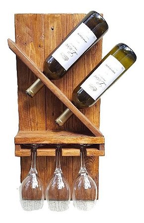 Adega De Vinhos De Madeira Barzinho Com Porta Taças