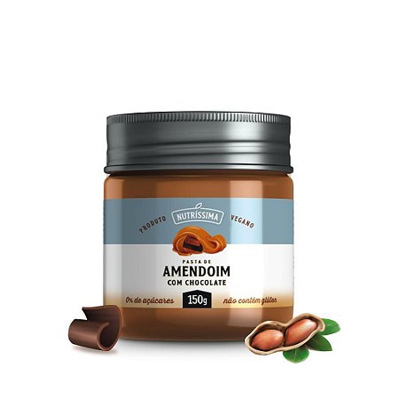 Pasta de Amendoim C/ Chocolate VEGANO (150g) - Nutríssima