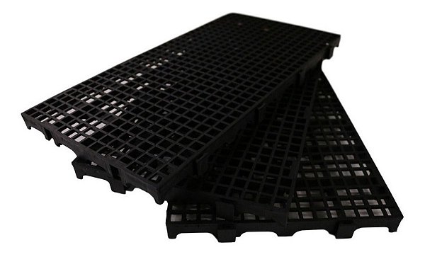 6pcs Pallet Estrado Plastico 25x50x2,5cm Piso Plástico Preto