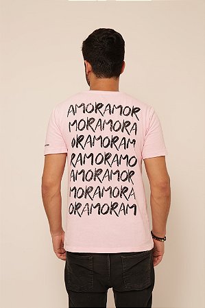 Camiseta Amor Amor - Rosa Claro