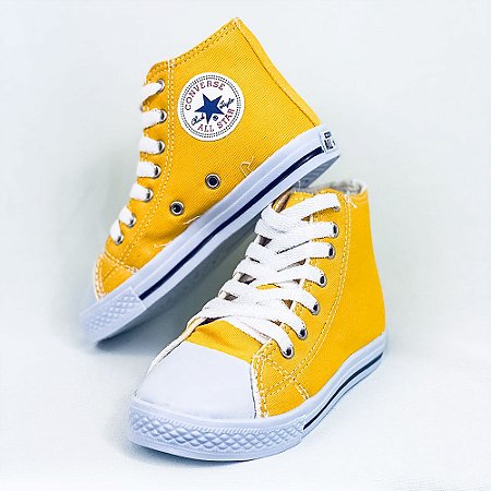 All star cano alto Amarelo infantil - Lulu Shoes | Calçados infantis