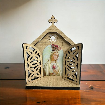 Capela Porta Fixa - Nossa Senhora de Fátima - 15cm - Novo Modelo