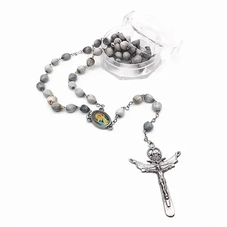 Terço - Contas Lágrimas de Nossa Senhora - Mãe Rainha