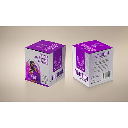 Box Vela Do Advento Em Família Santitá - 4 Velas (6x3,5cm)