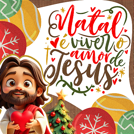 Azulejo - Natal é viver o Amor de Jesus - 10x10