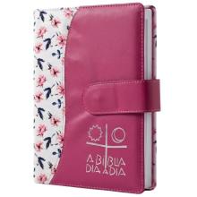 Bíblia dia a dia 2027 - Floral/Pink (Lingueta) - LUXO