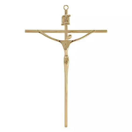 Crucifixo Estilizado - Dourado - 29cm - Parede