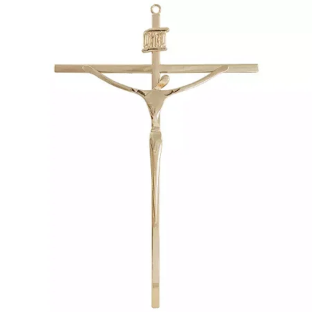 Crucifixo Estilizado - Dourado - 35cm - Parede