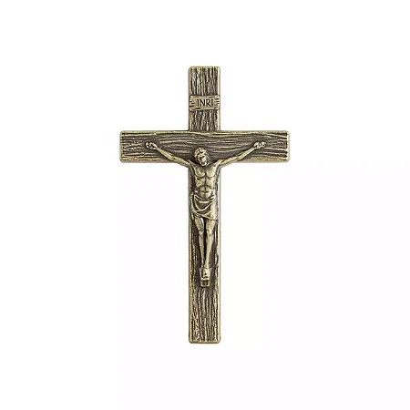 Crucifixo Mini - Jesus Cristo Ouro Velho - 9cm
