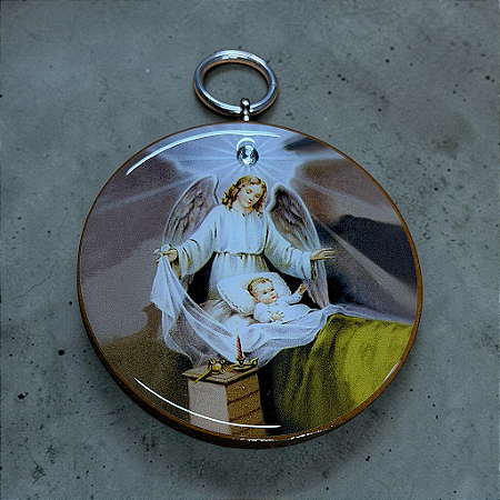 Medalhão de Berço - Anjo da Guarda - Oval - MDF