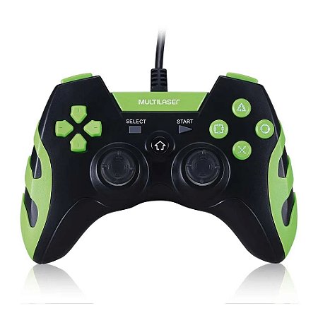 Controle Gamer PS3/PC Multilaser Preto/Verde - JS091