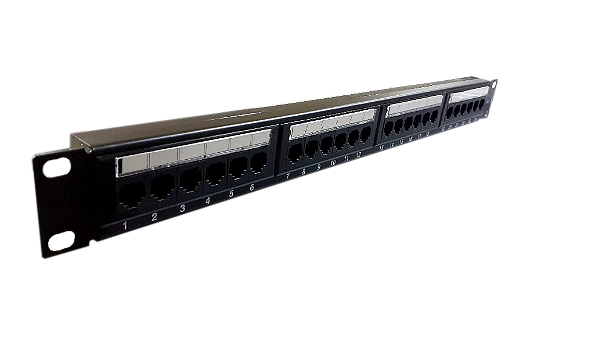 Patch Panel 24 Portas Cat6 Seclan Seccon 1U com Guia de Cabos