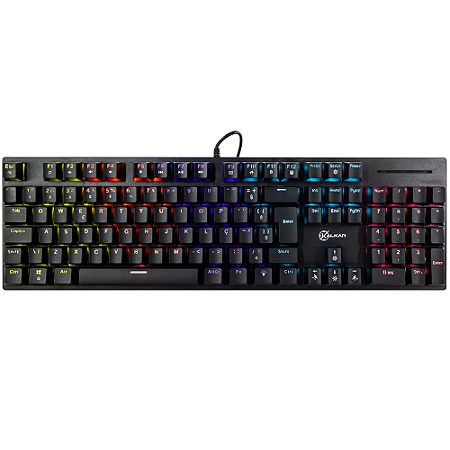Teclado Mecânico Gamer Kalkan Loki Rainbow Preto ABNT2 Switch Marrom