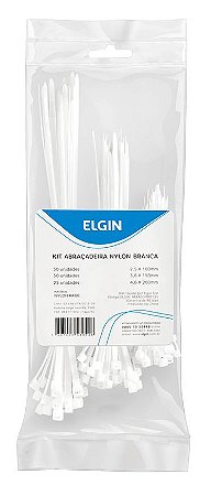 Abraçadeira Nylon 4.8 x 300 mm Elgin c/ 10 unid. Branca