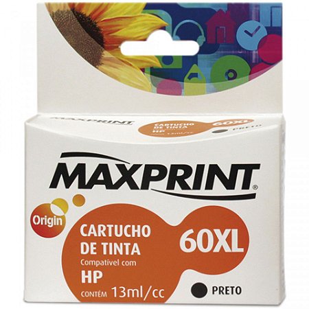 Cartucho Maxprint p/ HP Preto (60XL) 13 mL
