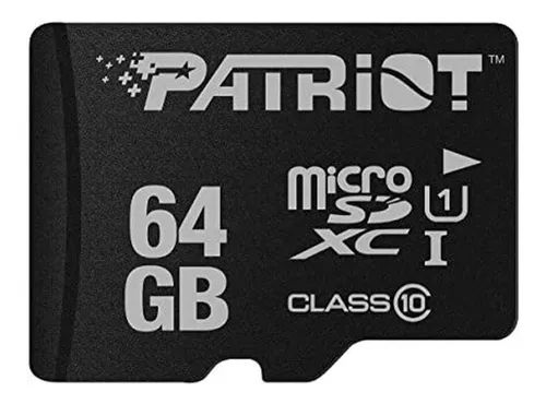 CARTÃO DE MEMÓRIA MICRO SD 64GB PATRIOT CLASSE 10
